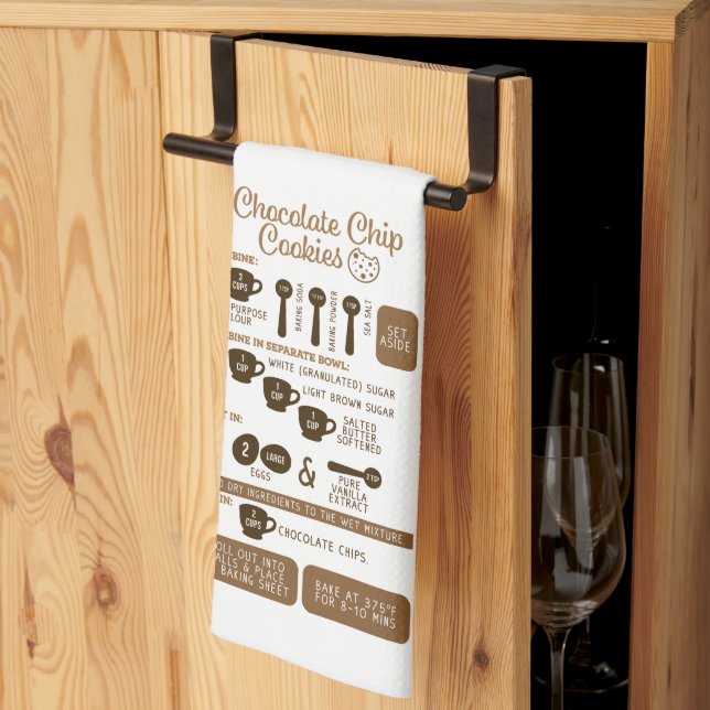 Chocolate Chip Recipe Kitchen Towel Kökshandduk (Thirds Fold)