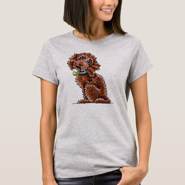 Chocolate Cockapoo Heart Collar T-shirt (Framsida)