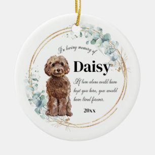 Chocolate Cockapoo-Hund i Loving Memory Memorial Julgransprydnad Keramik