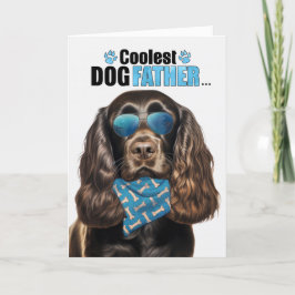 Chocolate Cocker Hund Coolest Pappa Alltid Fars da Helgkort