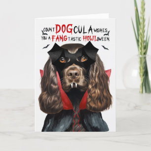 Chocolate Cocker Hund Funny Count DOGcula Hallowee Helgkort