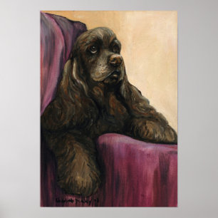 "Chocolate Cocker Spain" Art Reproduction Print Poster