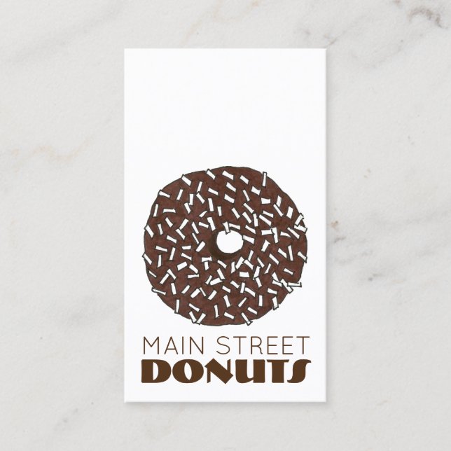Chocolate Coconut Donut Doughnut Shop Donuts Visitkort (Framsida)