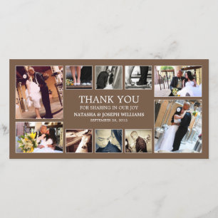 CHOCOLATE COLLAGE BRÖLLOP TAANK DIG CARD TACK KORT
