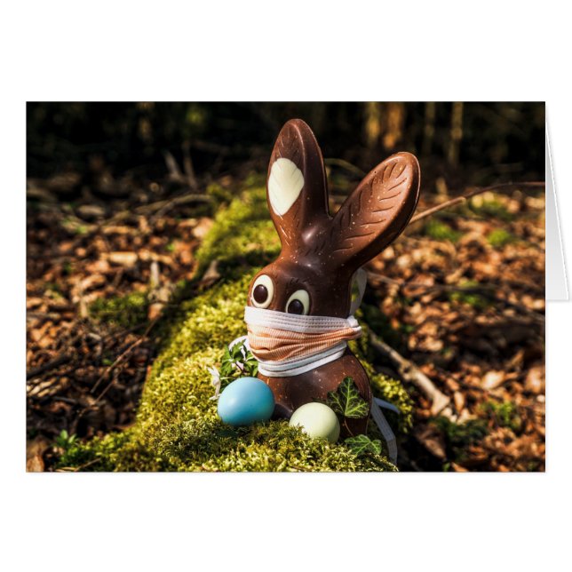 Chocolate Corona Påskhare Hälsningskort (Framsidan Horizontal)