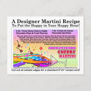 Chocolate Covered Cherry Martini Recipe Postcard Vykort