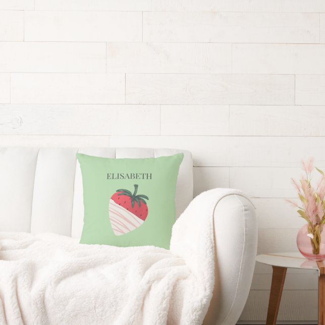 Chocolate Covered Strawberry Personalize Namn Kudde (Soffa)