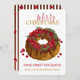 Chocolate Cranberry Bundt Cake God jul Julkort