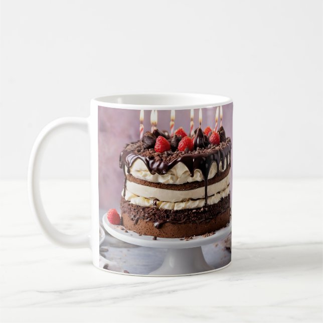 Chocolate Cream Birthday Cake with Strawbär Kaffemugg (Vänster)