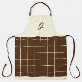 Chocolate Cream Grid Square Boho Mönster Monogram