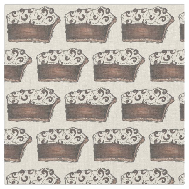 Chocolate Cream Paj Segce Dessert Food Fabric Tyg (Närbild)