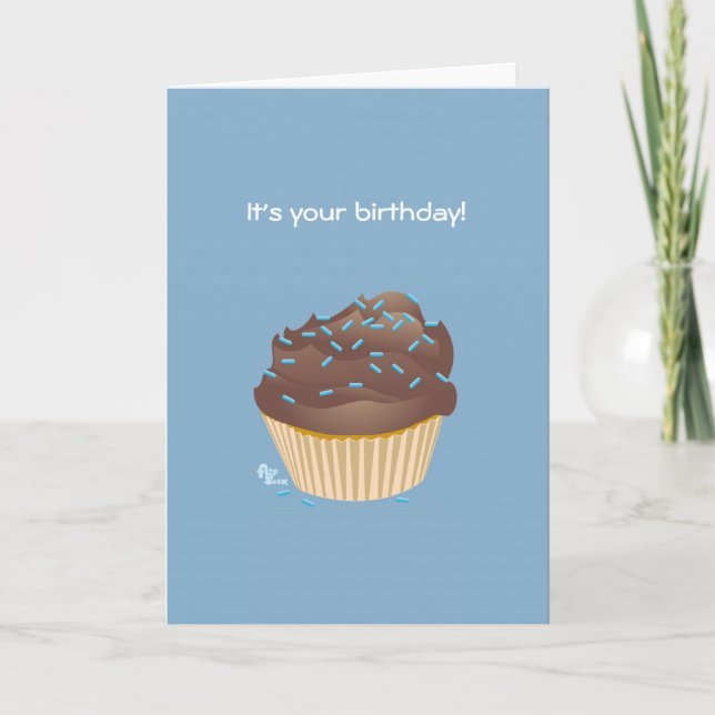 Chocolate Cupkaka Birthday Card Kort (Framsida)