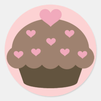 Chocolate Cupkaka Kärlek Stickers Runt Klistermärke