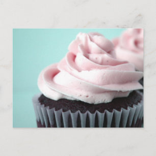 Chocolate Cupkaka Rosa Vanilla Frosting Vykort