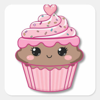 Chocolate Cuptårta Sticker Fyrkantigt Klistermärke