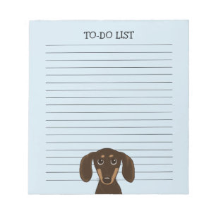 Chocolate Dachshund Cute Wiener Hund älskare Led Anteckningsblock