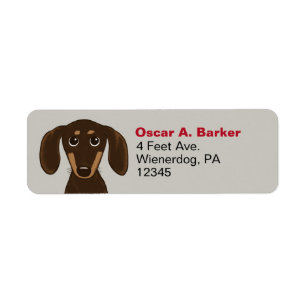 Chocolate Dachshund-Returetiketter Returadress Etikett