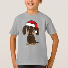 Chocolate Dachshund Santa Cute Wiener Hund T Shirt