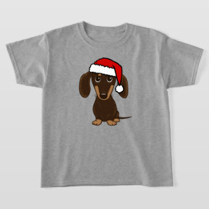 Chocolate Dachshund Santa Cute Wiener Hund T Shirt
