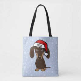 Chocolate Dachshund Santa Hund Helgdag Tygkasse