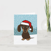 Chocolate Dachshund Santa Wiener Hund jul