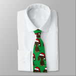 Chocolate Dachshund Santa Wiener Hund jul Slips<br><div class="desc">Lägg till lite helgdag till din garderoba med den här festliga gröntens nackslips med ett övertryck av en söt chokladdachshund som bär en julhatt. Vare sig du är på väg till kontoret Jul party eller till ett mer formellt evenemang i helgdag, kommer den här unika och öga-klickande halsen säkert att...</div>