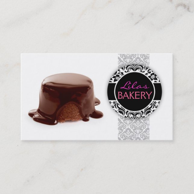 Chocolate dessert bakery Business card Visitkort (Framsida)