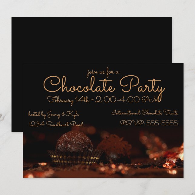 Chocolate Dessert Party Inbjudningar (Fram/baksida)