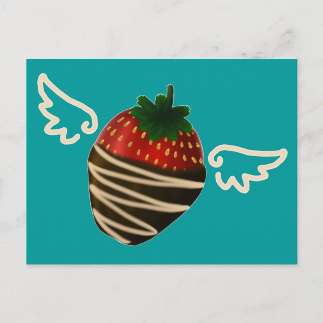 Chocolate Dipping Strawberry Magic Postcard Vykort (Framsida)