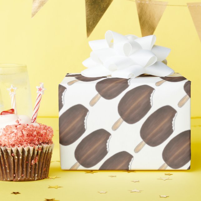 Chocolate Dipping Vanilla Ice Cream Popsicles Pub Presentpapper (Födelsedagsfest)