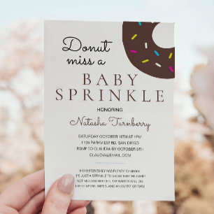 Chocolate Donut Baby Sprinkle Neutralt Baby Shower Inbjudningar