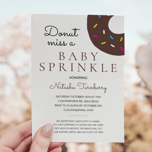 Chocolate Donut Baby Sprinkle Neutralt Baby Shower Inbjudningar (Skapare uppladdad)