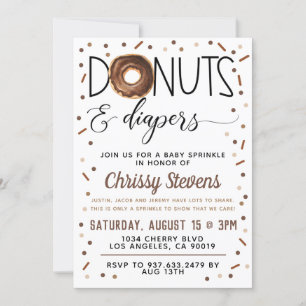Chocolate Donut Baby Sprinkle Shower-inbjudan Inbjudningar
