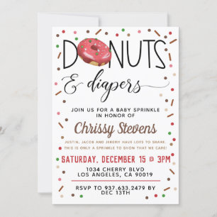 Chocolate Donut Baby Sprinkle Shower-inbjudan Inbjudningar