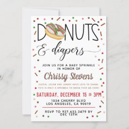 Chocolate Donut Baby Sprinkle Shower-inbjudan Inbjudningar