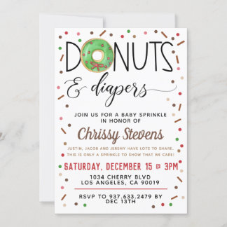 Chocolate Donut Baby Sprinkle Shower-inbjudan Inbjudningar