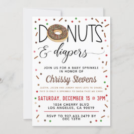 Chocolate Donut Baby Sprinkle Shower-inbjudan Inbjudningar