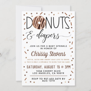 Chocolate Donut Baby Sprinkle Shower-inbjudan Inbjudningar