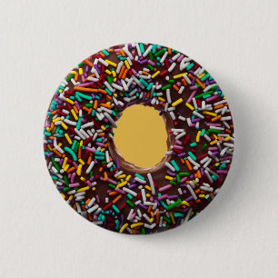 Chocolate Donut med färgstarka sprinkler Knapp