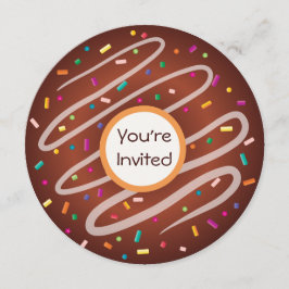 Chocolate Donut med Sprinkles Birthday Inbjudningar
