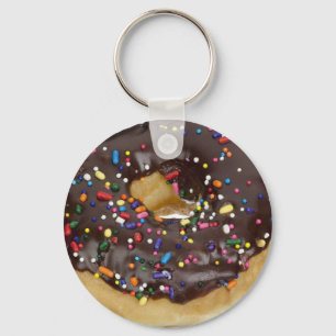 Chocolate Donut med Sprinkles-Nyckelring Nyckelring