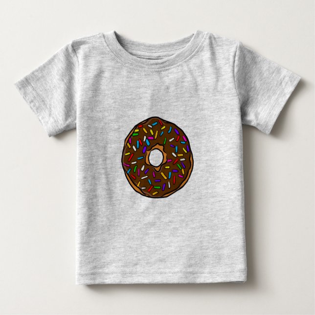 Chocolate Donut Rainbow Colorful Sprinkles Art Yum Tröja (Framsida)