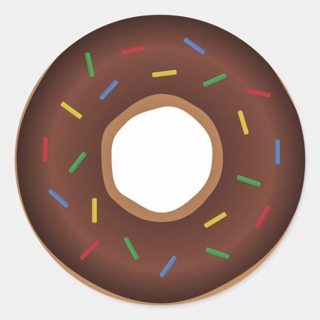 Chocolate Donut round-klistermärken Runt Klistermärke (Framsida)