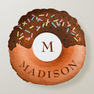 Chocolate Donut Rund Kudde