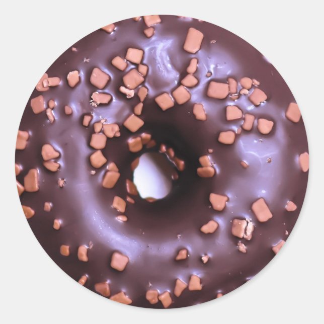 Chocolate Donut Runt Klistermärke (Framsida)