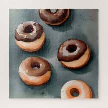 Chocolate Donuts Vattenfärg