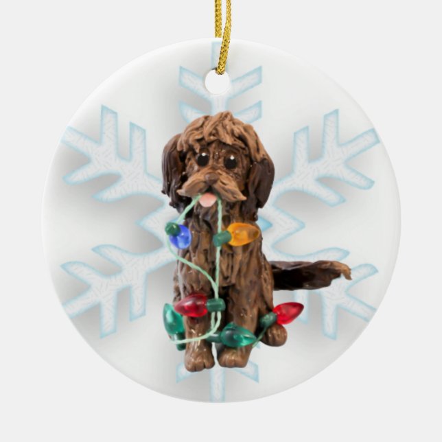 Chocolate Doodle Hund Ornament (Framsidan)