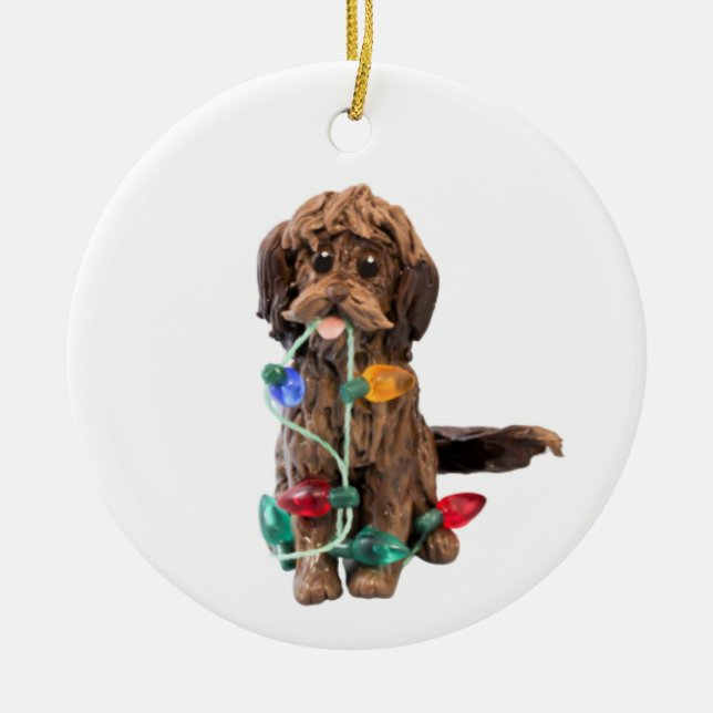 Chocolate Doodle Hund Ornament (Framsidan)