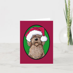 Chocolate Doodle Santa Holiday Card Helgkort
