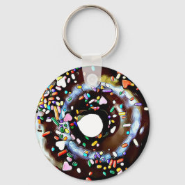 Chocolate Doughnut med Sprinkles-Nyckelring Nyckelring